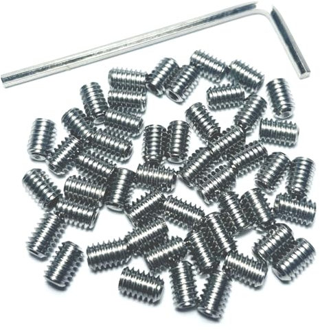 ZDingTech 50pcs Set Screws 8-32 x 1/4 inch 304 Stainless Steel Allen Head Hex Hexagon Socket Set Screws with 5/64 Allen Wrench,Set Grub Screws Hex Allen Head Socket Set Screw.(1/4 Length)
