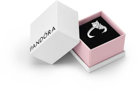 PANDORA Timeless Double Heart Sparkling Ring, Size 58, Gift Box