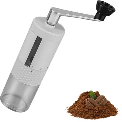 Molinillo de café de mano, molinillo manual portátil ajustable 5 | Accesorios de molinillo de café de manivela de 90 ml con cámara visual de polvo