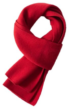 Kaschmirschal für Damen, Herbst und Winter, weich, warm, gestrickt, rot, One size