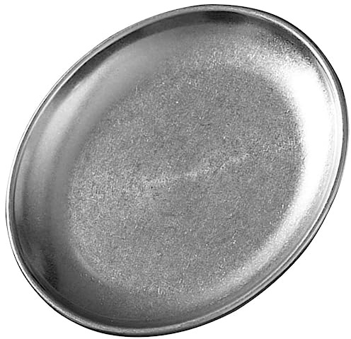 Zerodeko Plato Redondo Color Plata Estilo Vintage de Acero Inoxidable Estilo Vintage, Placa Metálica Reutilizable Adecuado para Barbacoa y Cocina Contemporánea