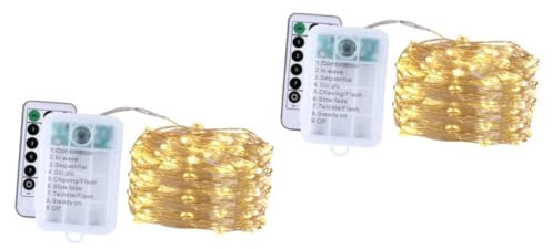 MAGICLULU 2stücke Usb Led Sternen Lichterkette Und Fernbedienung Mit Warmweißen Lichtern Deko Für Garten Party Und Feste Ohne Batterie