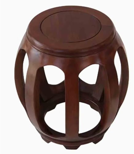 Folding Chair Massiver hölzerner Trommelhocker Neuer chinesischer Trommelhocker Schlafzimmerhocker Haushalts-Teezimmerhocker Einfacher Couchtischhocker Studienhocker (Color : Walnut Brown, S : Large