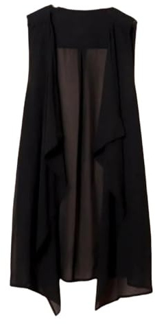 OutFyt Gilet da Donna in Chiffon Gilet Senza Maniche Aperto Davanti Cardigan Spolverino Giacca da Ufficio Gilet con Scollo A V Top Giacca Estiva Primaverile Gilet Gilet Completo, XXL
