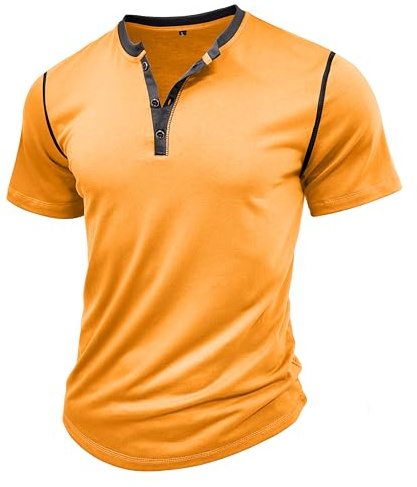 MakingDa Camisas Henley para hombre, vintage, de manga corta, para gimnasio, verano, con botones, lisas, para golf, abuelo, casual, clásica, transpirable, ligera, ajuste regular, para el trabajo,