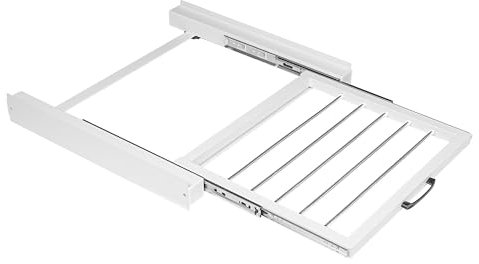 Vonia Anslutningsram för Tvättmaskin eller Torkmaskin - Distanshållare för tvättmaskin - Staplingssats för tvättmaskin - Utdragbar (Vit, Utdragbart tvättställ)