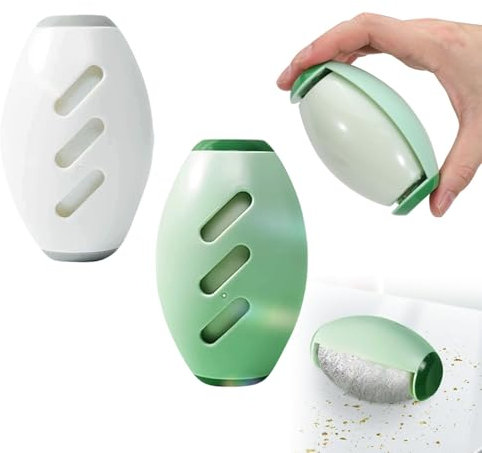 2 Piezas Rodillo Quitapelusas Reutilizable, Quitapelos Lavable para Ropa, Pelota de Rodillo de Pelusa Bola Quitapelos Ropa Limpiador de Pelusa Pegajoso para Carpets, Camas, Sofás (Blanco y Verde)