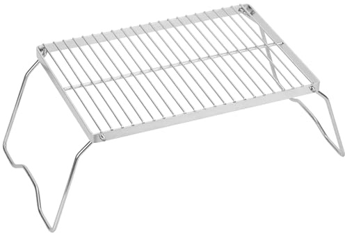 ZORMY 13 Folding Campfire Grill, 304 Stainless Steel Firepit Grill Grate, Heavy Duty Portable Camping Grill with Carrying Bag, Gas BBQ Grill Grate for Backpacking, Hiking, Picnics (Medium)