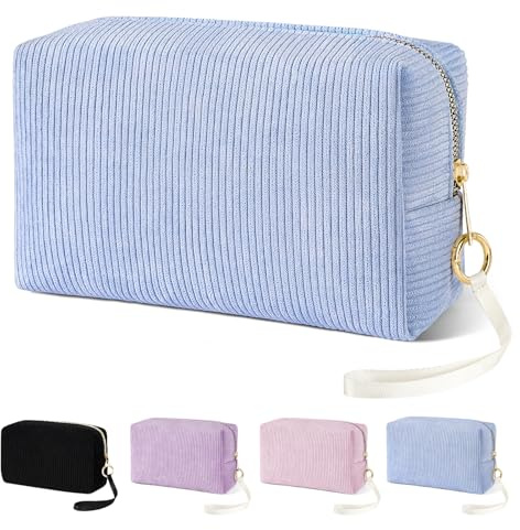 Likesing Tampon Holder for Purse, Corduroy Women Period Bag Pouch(Blue)