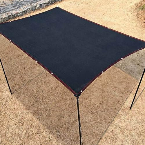 KSQP Tenda da Sole per Esterno, 5x5 M Vela Ombreggiante Rettangolare Telo Ombra Tessuto Ombreggiante Traforato Oscurante 90% Anti-UV Antistrappo Giardino/Domestico/Pianta/Terrazzo,black-2x5m