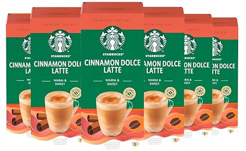 Starbucks Cinnamon Dolce Latte x5 Premium Instant Coffee Pack of 6 (Total 30 Sachets) Warm & Sweet Flavor
