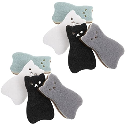 VALICLUD 1set Adorable Kitchen Cleaning Sponges Thickened Scouring Pads for Bowls Dishes Non Deforming Scrubbers for Home Use Quick Drying Water Absorbent Sponges 8pcs