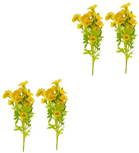 6 pezzi Crisantemo artificiale Decorazioni for la tavola da pranzo Piante verdi Decorazioni for la tavola di nozze Seta finta Fiori selvatici Scelte di fiori di seta Margherita artificiale Bouquet di