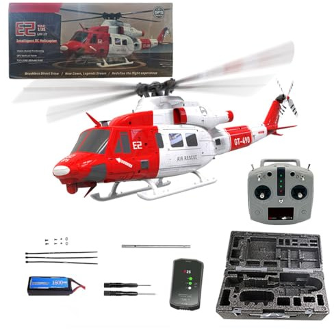 Palapozzy UH-1Y RC Elicottero per adulti, 2.4GHz 6CH Dual Brushless Direct Drive Helicopter Model, con posizionamento Lidar, adulto per principianti (RTF/Rescue Livery)