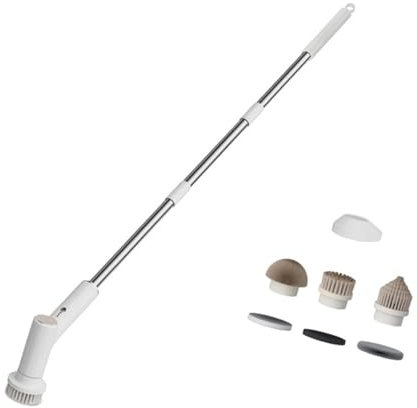 Pitycbo Cepillo Eléctrico Multifuncional, Práctico Y Recargable, para Azulejos de Coche, Bañeras Y Esquinas, Telescópico