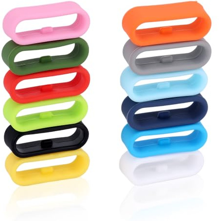 Tinoaly Lot de 12 Anneaux en Silicone pour Magic Band+, 2.0 et Plus Boucle de Fixation Support Sécurisé Protections Accessoires Clips Compatibles avec Magic Band+, 2.0 et Plus (12 Couleurs)