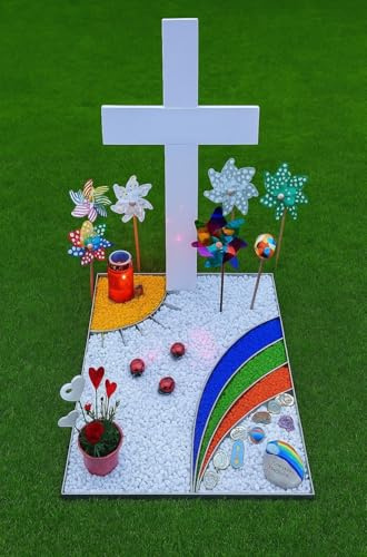 Grabeinfassung Urnengrab Grabumrandung I 100x50 I Typ: Sunday I Metall Stahl Edelstahl I Sonne Regenbogen modern Einzelgrab Grabmal Beeteinfassung Rasenkante Tiergrab Sternenkind Kindergrab Friedhof