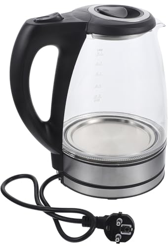NOLITOY Hervidor Eléctrico de Vidrio Capacidad de Diseño Portátil para Uso Cocina Hervidor de Agua Eléctrico Rápido Calentar Agua para Té