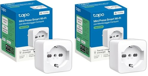 TP-Link Tapo P125M Matter italienische Smart-Steckdose, Energieüberwachung, WiFi Smart Plug, kompatibel mit Alexa und Google, Sprach- und Fernbedienung, Zeit der Vorwahl (Packung mit 2)