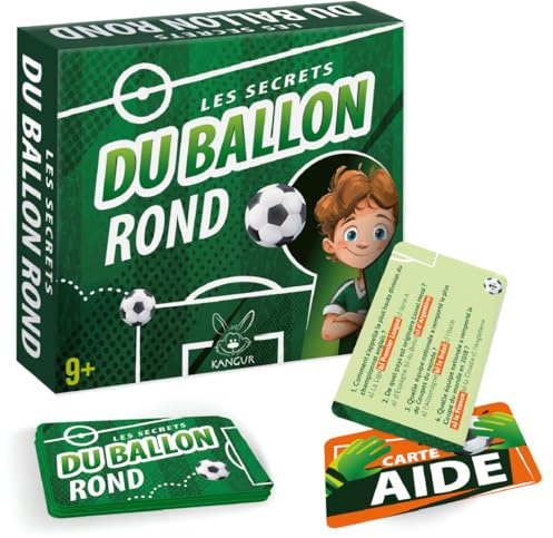 KANGUR Fußball Kartenspiel für Jungs & Kinder ab 9 Jahre - Entwickelndes Fußballspiel & Quiz - Ideales Fußball Geschenk - Sprache: Französisc