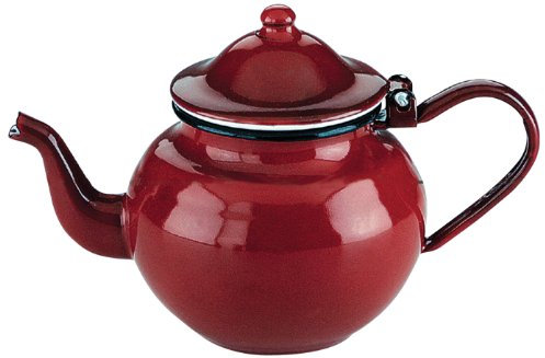 Ibili 910370 Théière en acier émaillé vitifiée Rouge 0,75 l