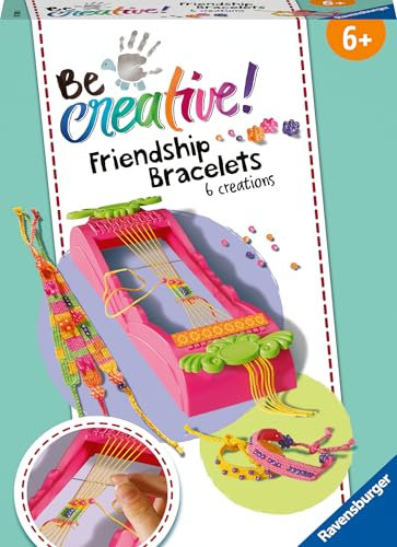 Ravensburger BeCreative Freundschaftsbändchen - Bastelset für Kinder ab 6 Jahre - Schmuck Basteln für Mädchen und Jungen - 18280 - Geburtstagsgeschenke, Deko selber basteln