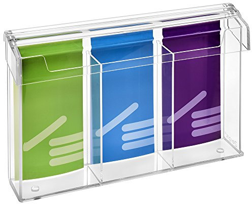 Zeigis 3-Fach DIN Lang Prospektbox/Prospekthalter/Flyerhalter im Hochformat, wetterfest, für Außen, mit Deckel, aus glasklarem Acrylglas
