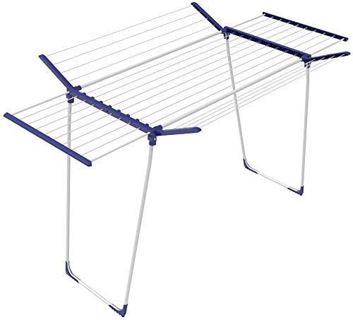 BigDean 26 m Teleskop Wäscheständer Flügelwäscheständer Flügelwäschetrockner Wäschetrockner Jumbo XXL, Handtücher,Kleidung,Unterwäsche, Kunststoff