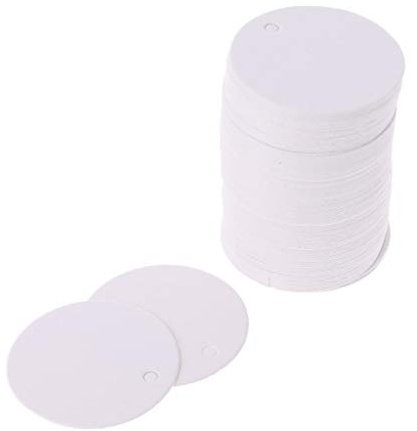 LDA OTTIENI 100x cartoncini Vuoti in cartoncino Kraft Cartellini per bomboniere Prezzo Etichetta Regalo Carta Regalo 3,5 cm Nero 100 cartellini per Etichette Rotondi