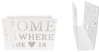 Portatovaglioli, Porta Tovaglioli da Tavola, Portatovaglioli in Metallo Supporto per Tovaglioli da Pranzo Decorare, per Cucina, Ristorante, Bar (Bianco, 2 PCS 15x10x4cm)