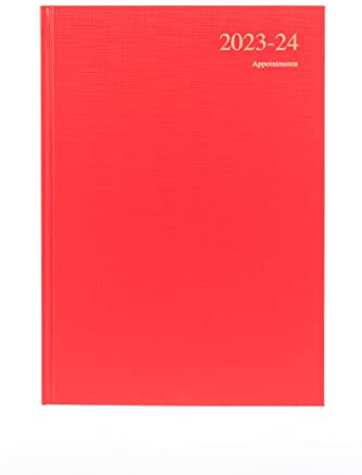 Collins Debden Essentials Academic 2023–24 A4 Wochenansicht Jahreskalender Terminplaner (Termine) Schulhochschule oder Universität Term Journal – Juli 2023 bis Juli 2024 – Rot – ESSA43M.15-2324