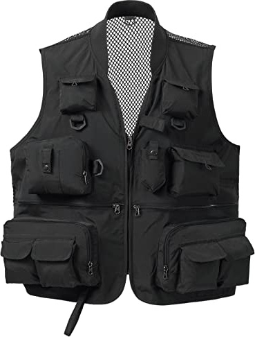 Bassdash Versátil Chaleco de Fotografía de Pesca para Hombre y Mujer con Espalda de Malla 6 Tallas