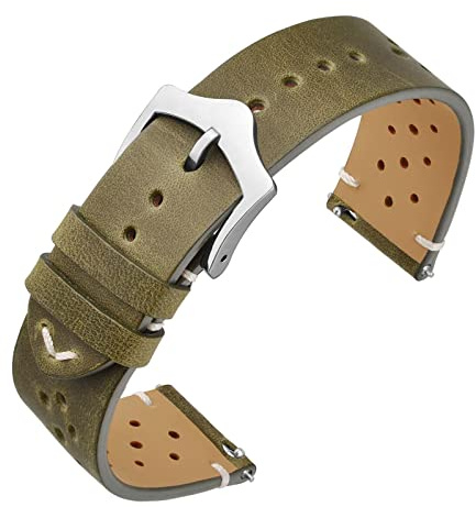 ANNEFIT Vintage Leder Uhrenarmband, Schnellverschluss Ersatzband 18mm 19mm 20mm 22mm für Herren Damen