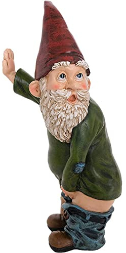 NAIXUE Hose Runter, Gartenzwerg Pinkelnde Statue, Pinkelnde Statue Gartenzwerg, Outdoor Statue Gartenstatue, Lustiger Pinkelnder Frecher Gartenzwerg Für Rasenschmuck