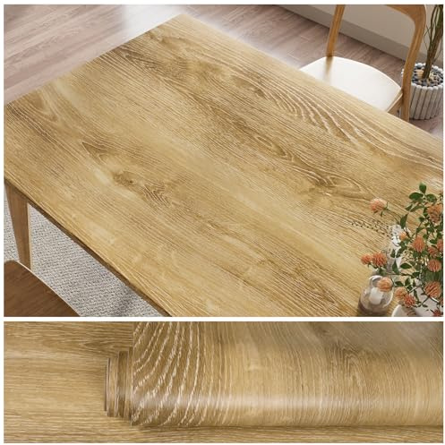 VEELIKE Klebefolie Holzoptik Braun Holz Tapete Selbstklebend Folie in Holz-optik Holztapete Vintage Möbelfolie für Tische Schrankaufkleber Schlafzimmer Esstisch Küchentapete Abwaschbar 40cm x 300cm