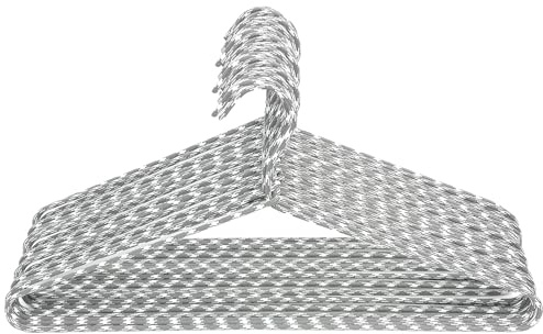 Rethink Your Room Clothes Hangers 30 Pack – Space Saving Fabric & Metal Hangers, Non-Slip Pant & Coat Hangers, Room Essentials, Closet, Durable Wardrobe Storage for Shirts, Suits & Pants – Grey/White