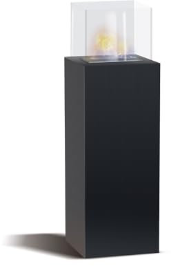 Marcantonio - Camino a bioetanolo da terra freestanding, biocamino da pavimento, dimensioni 40x40xH112 cm