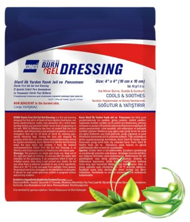 KONIX Sterile Erste-Hilfe-Verbrennungs bandage Fast Relief Schutz Schnellhilfe-bandagefür Alle Arten von Brandverletzungen Geeignet für Alle Hauttypen Melaleuca, Aloe Vera Brandwunden-Verband 10x10 Cm