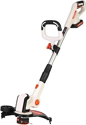 NAKEAH Battery Grass Cutter,Small Lawn Mower For Household Use, Outdoor Rechargeable Lawn Mower, 20V/2.0 Ah Lithium Battery (Color : White, Size : 20V/2.0 Ah battery*1)