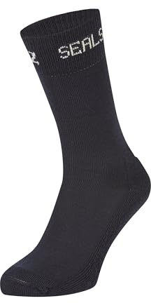 SEALSKINZ Suffield Solo Merino Sock | Calzini non impermeabili | Blu navy | L, Marina Militare, L
