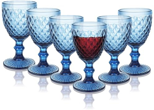 Lot de 6 verres à vin rouge vintage de 300 ml, verres à vin en cristal, verres à vin de collection, cadeaux de mariage, verres à cocktail pour maison, restaurants, fêtes, anniversaires, passent au