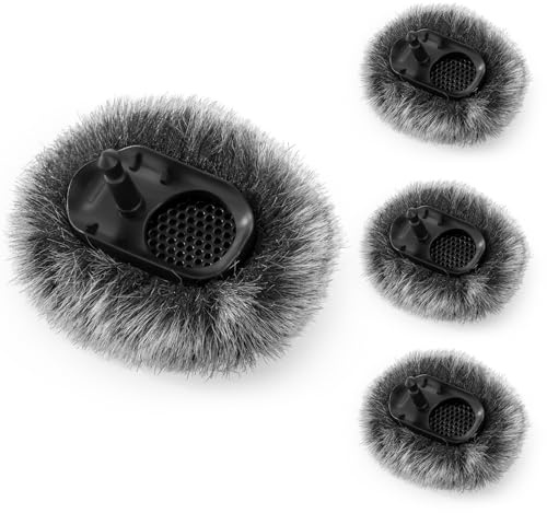 PhantAccy Microphone Windscreen for DJI Mic-2, Replacement Pop Filter & Wind Muff, Anti-Pop & Noise Canceling Fuzzy Cover, Only for DJI Mic-2 Wireless Microphone (Not for DJI Mic-1) (Gray, 4-PCs)