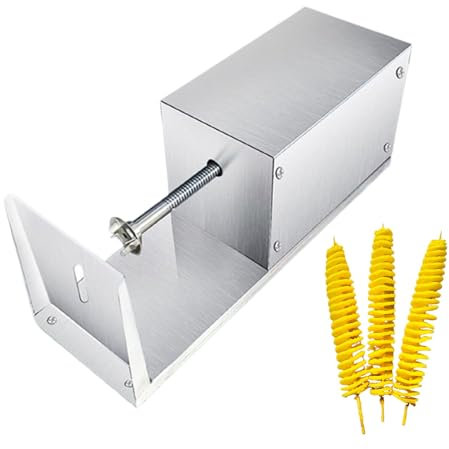 Affettatrice per Patate A Spirale, Affettatrice per Patate Attorcigliata In Acciaio Inossidabile, Affettatrice per Patate Elettrica Tornado, Funzionamento Semplice,per Frutta, Patate, Patatine Tornad