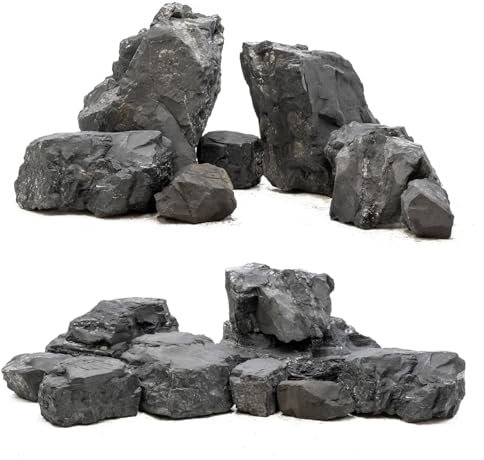 Unocho Aquarium Rock Stone Fish Tank Rocks 2.25kg Natural Rocks for Aquariums Aquascaping Landscaping Model Tank Decoration Vivariums Paludarium Miniature Fairy Garden(4pcs 7-15cm)