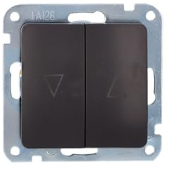 UNITEC Jalousie-Taster Monaco, mit Steckklemmen, 10 A / 250 V, für elektrisch betriebene Jalousien und Rolläden, anthrazit, 1 Stück