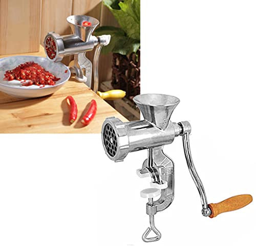 Tritacarne manuale, in lega di alluminio, a manovella, tritacarne, salsicce, riempitrice di carne, con morsetto da tavolo, per cucina domestica
