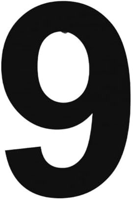 LSHIJI Numero Civico Grande Numero civico in Acciaio Inossidabile da 15/20 cm Segno di indirizzo in Argento # 0-9 Numeri Esterni Numeri Domestici Numeri Civici(9 Black,20cm)