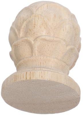 BESPORTBLE Remates De Madera Piña Para Decoración De Interiores, Decorativos 4x6 Cm, Tallado Europeo, Para Barras De Cortina y Escaleras, Acabado Natural, Uso Hogar Vintage