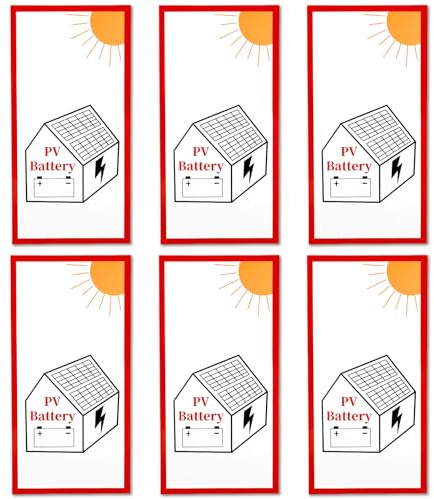 Avviso Adesivo per Impianto Fotovoltaico- PV Battery 6 pezzi di Cartello Antincendio Adesivo Adesivo Forte in PVC Cartello Informativo Autoadesivo 10x20 cm, per Uso Interno ed Esterno
