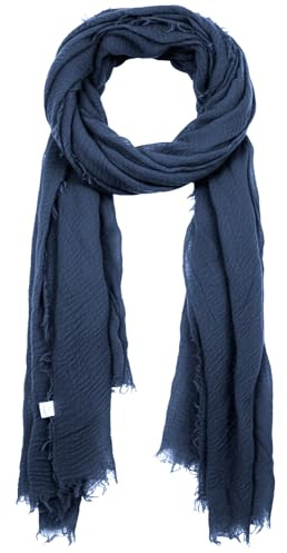 Emma & Giovanni - Lätt och behaglig skrynklig halsduk - herr dam, 22-Jeans, 180 x 90 cm